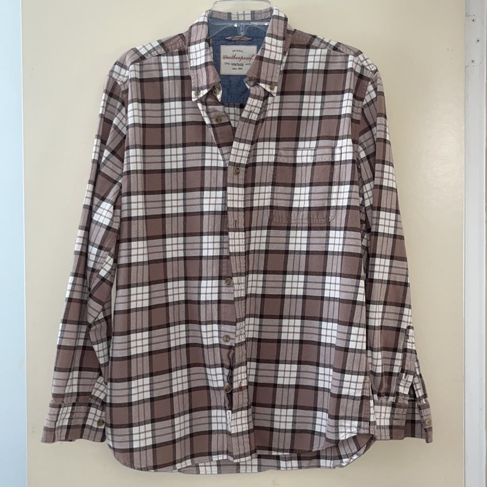 Vintage weatherproof plaid button up flannel